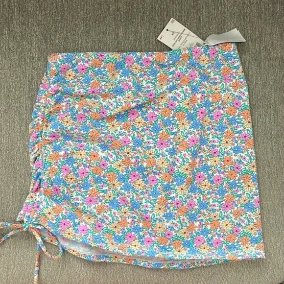 NWT Cotton On Women's Side Gathered Swim Skirt Multi Floral Size XL $50 10HL177 - Picture 2 of 2